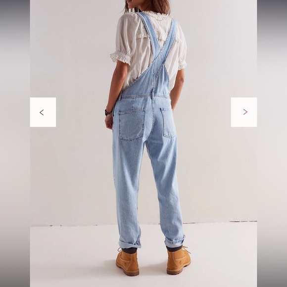 Free People We The Free Ziggy Denim Overalls Medium Blue Moon NWT - Picture 3 of 8